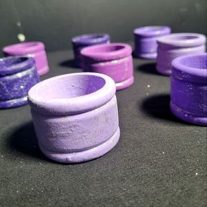 Sparkly Purple Napkin Ring Holders